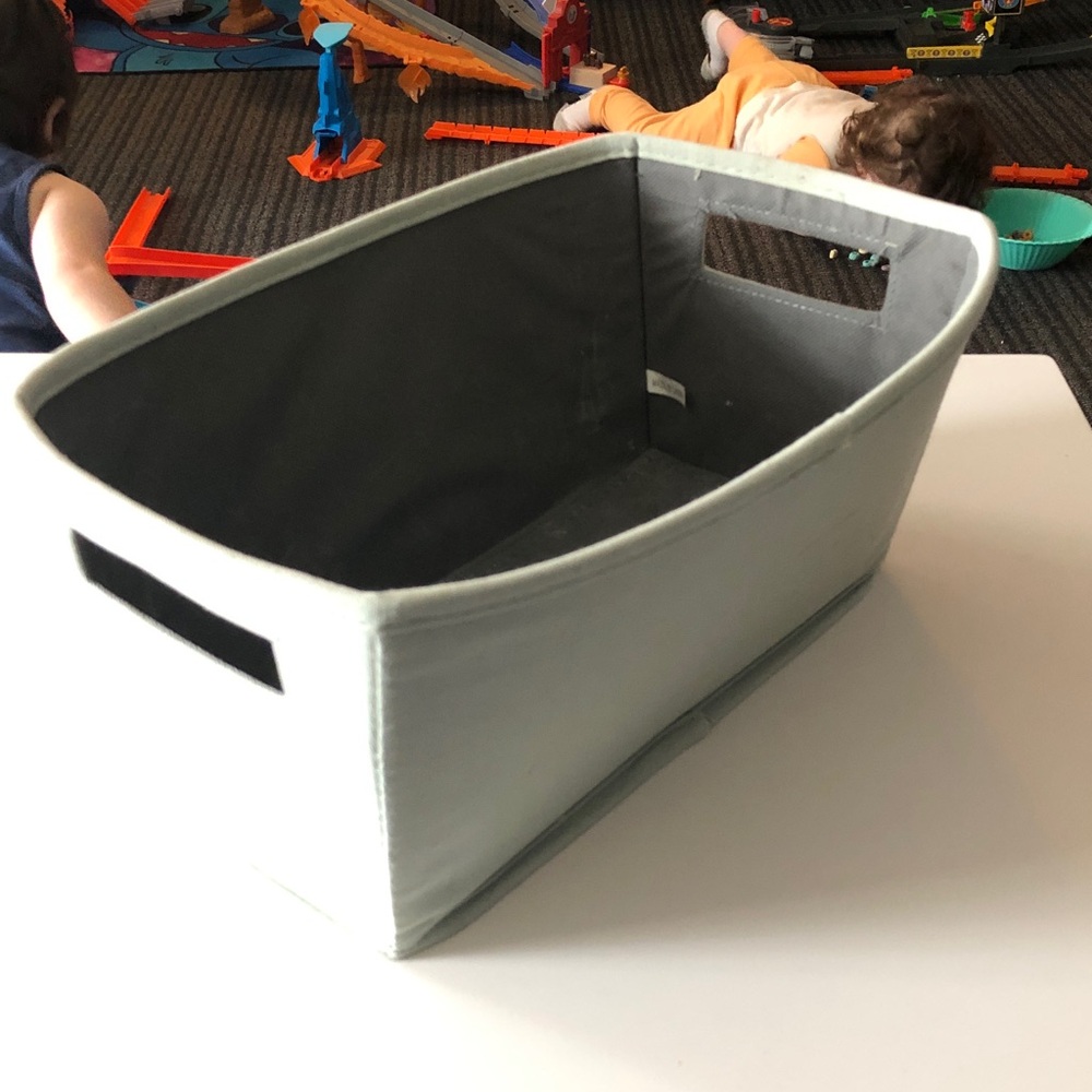 π Anchor Print & Plain Green Storage Bin Set - Picture 8 of 11